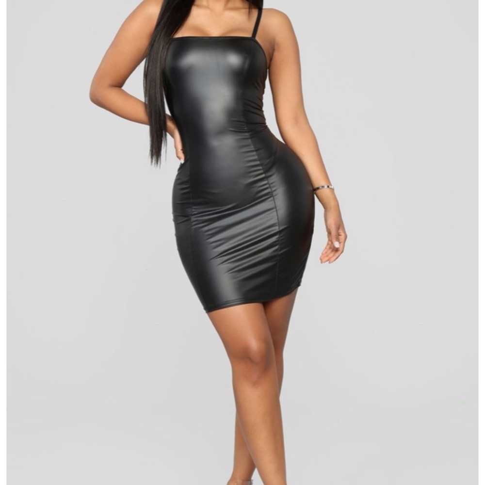 Fashion Nova Slick To The Game PU Mini Dress